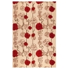Frances Hand Tufted Floral Wool Rug in Sand and Red 