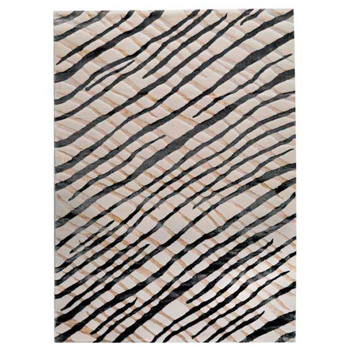 Wool Rug in Off-White and Grey 