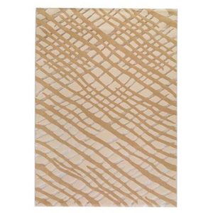 Wool Rug in Off-White and Tan 