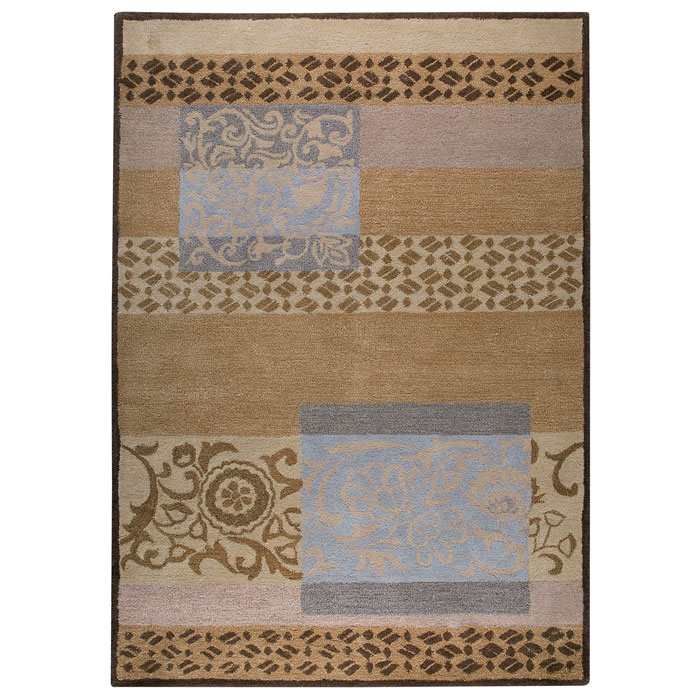 Gypsy Hand Tufted Wool Rug in Tan and Grey 