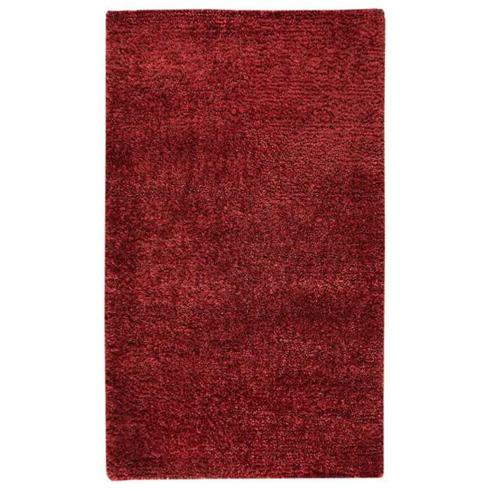 Iris Hand Woven Shaggy Rug in Red 