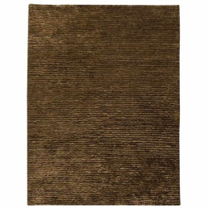 Isolde Hand Woven Wool and Hemp Rug in Dark Brown 