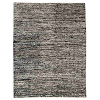 Isolde Hand Woven Wool and Hemp Rug in Black and White