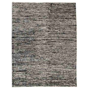 Isolde Hand Woven Wool and Hemp Rug in Black and White 