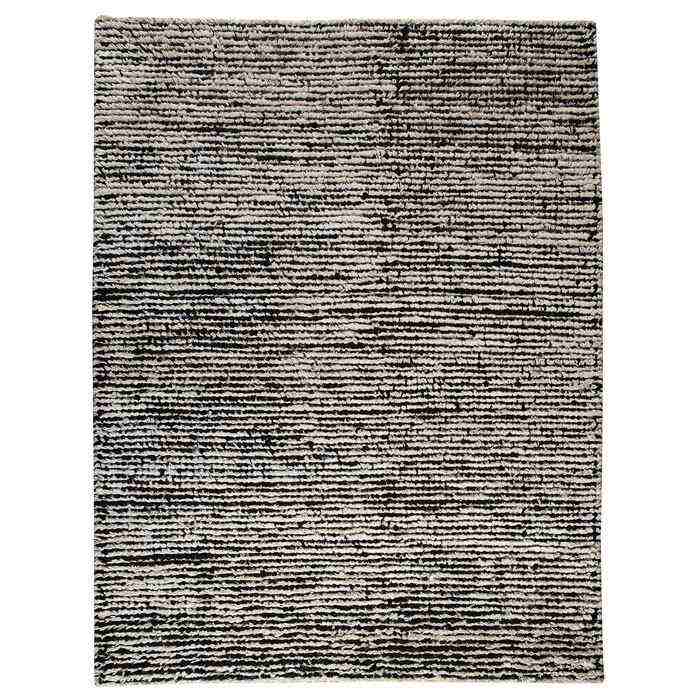 Isolde Hand Woven Wool and Hemp Rug in Black and White 