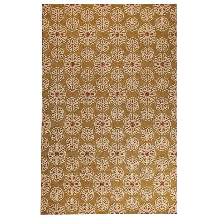 Jin Floral Hand Tufted Wool Rug in Gold 