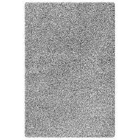 June Hand Woven Polyester Shaggy Rug in Silver