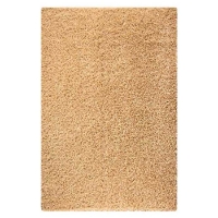 June Hand Woven Polyester Shaggy Rug in Vanilla