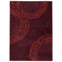 Kairos Hand Tufted Wool Rug in Plum