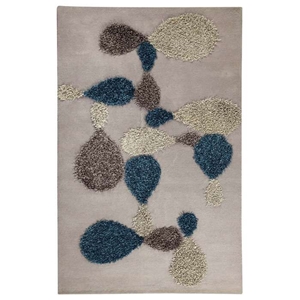 Kalista Hand Tufted Wool and Polyester Rug in Grey and Blue 