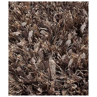 Lucetta Hand Woven Polyester Shaggy Rug in Dark Beige