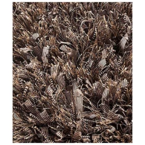 Lucetta Hand Woven Polyester Shaggy Rug in Dark Beige 