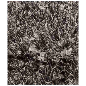 Lucetta Hand Woven Polyester Shaggy Rug in Licorice 