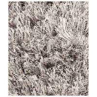 Lucetta Hand Woven Polyester Shaggy Rug in Silver