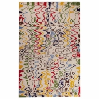 Lystra Hand Tufted Wool Rug in Tan and Multicolor