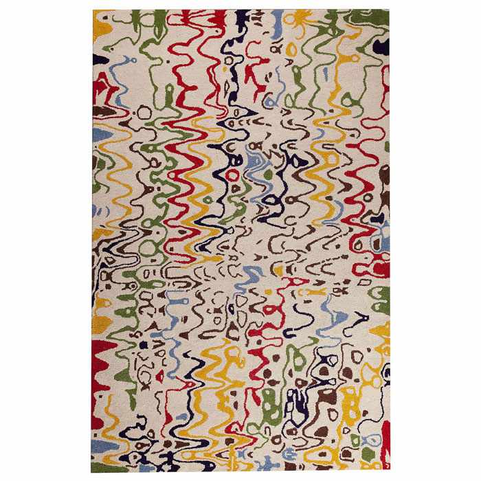 Lystra Hand Tufted Wool Rug in Tan and Multicolor 