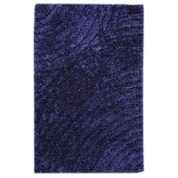 Missy Hand Woven Polyester Shaggy Rug in Blue