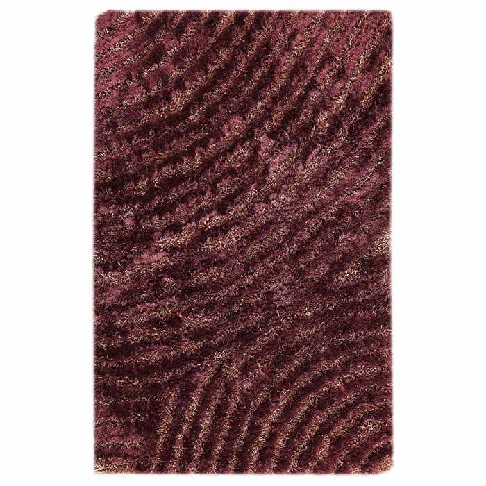 Missy Hand Woven Polyester Shaggy Rug in Purple 