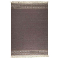 Naida Hand Woven Kelim Wool Rug in Brown