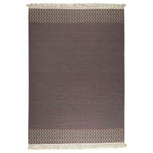 Naida Hand Woven Kelim Wool Rug in Brown 