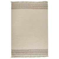 Naida Hand Woven Kelim Wool Rug in Off-White