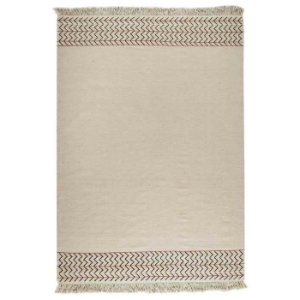 Naida Hand Woven Kelim Wool Rug in Off-White 