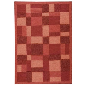 Nicola Hand Woven Wool Rug in Red 