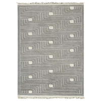 Nurhan Hand Knotted Indo Tibetan Wool Rug in Grey