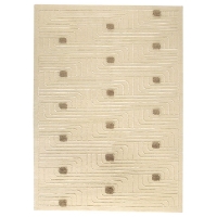 Nurhan Hand Knotted Indo Tibetan Wool Rug in Off-White