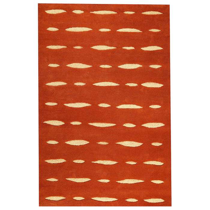 Rosetta Hand Tufted Indian Wool Rug in Orange 
