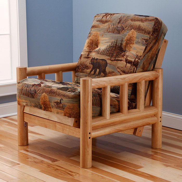 Lodge Chair Size Futon Set, Premium Cover | DCG Stores
