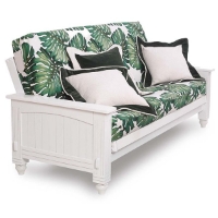 Cottage Futon Frame and Mattress Set in White Finish