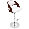 Pino Adjustable Swivel Bar Stool - Wood, Chrome, Leatherette - LMS-BS-JY-PN