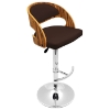 Pino Adjustable Swivel Bar Stool - Wood, Chrome, Leatherette - LMS-BS-JY-PN