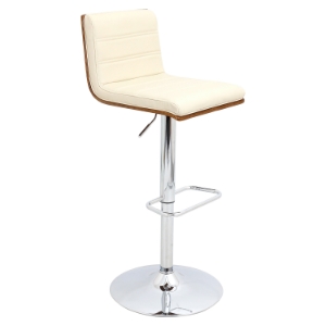 Vasari Height Adjustable Barstool - Swivel, Walnut, Cream 