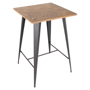 Oregon Pub Table - Medium Brown Top, Gray 
