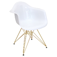 Neo Flair Chair - White, Gold