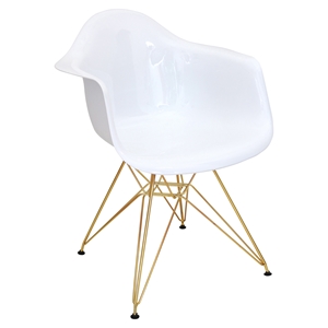 Neo Flair Chair - White, Gold 