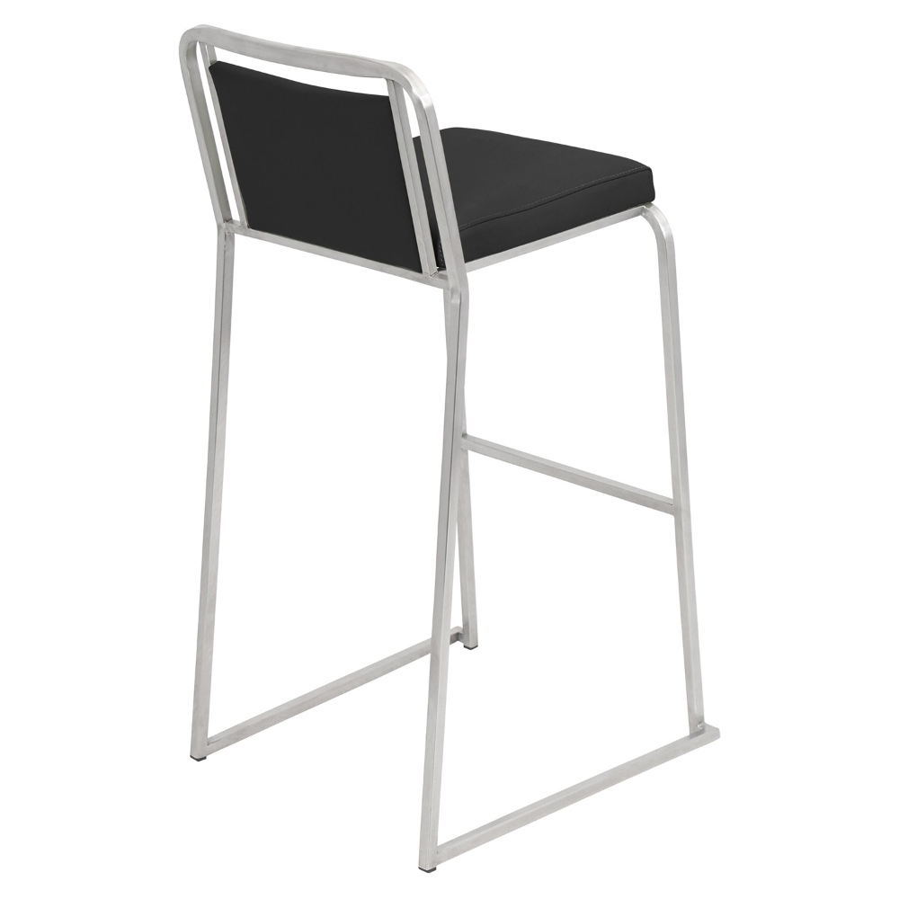 Cascade Portable Stool Cascade Stackable Bar Stool with Sleigh Legs (Set of 2) | DCG Stores