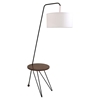 Stork Floor Lamp with Table Accent - Walnut, White - LMS-LS-STORK-WL-W