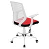 Network Height Adjustable Office Chair - Swivel, White, Red - LMS-OFC-NET-W-R