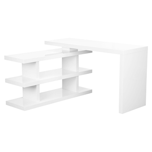Compac Office Desk - Shelves, White 