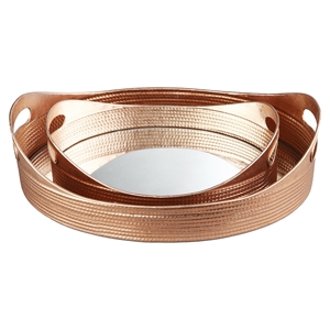 Basket 2 Pieces Tray - Gold 