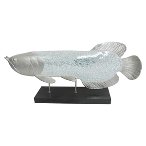 Fish Sculpture - Silver, Polyresin 