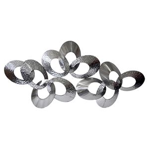 Large Looped Metal Wall Decor in Silver 