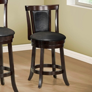 Humility Counter Stool - Cappuccino, Black Leather Look (Set of 2) 