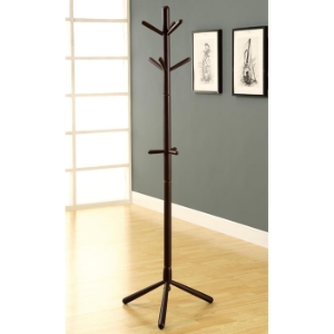 Glory Contemporary Coat Rack - Wood, Cappuccino Finish 