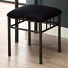 Illusion Vanity Table and Stool Set - Black Chenille Seat - MNRH-I-3062