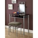 Imagine Vanity Table and Stool Set - Silver Metal, Chenille Seat - MNRH-I-3072