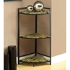 Eminence 3-Tier Corner Display Shelf - Tiger Patterned Glass - MNRH-I-3121